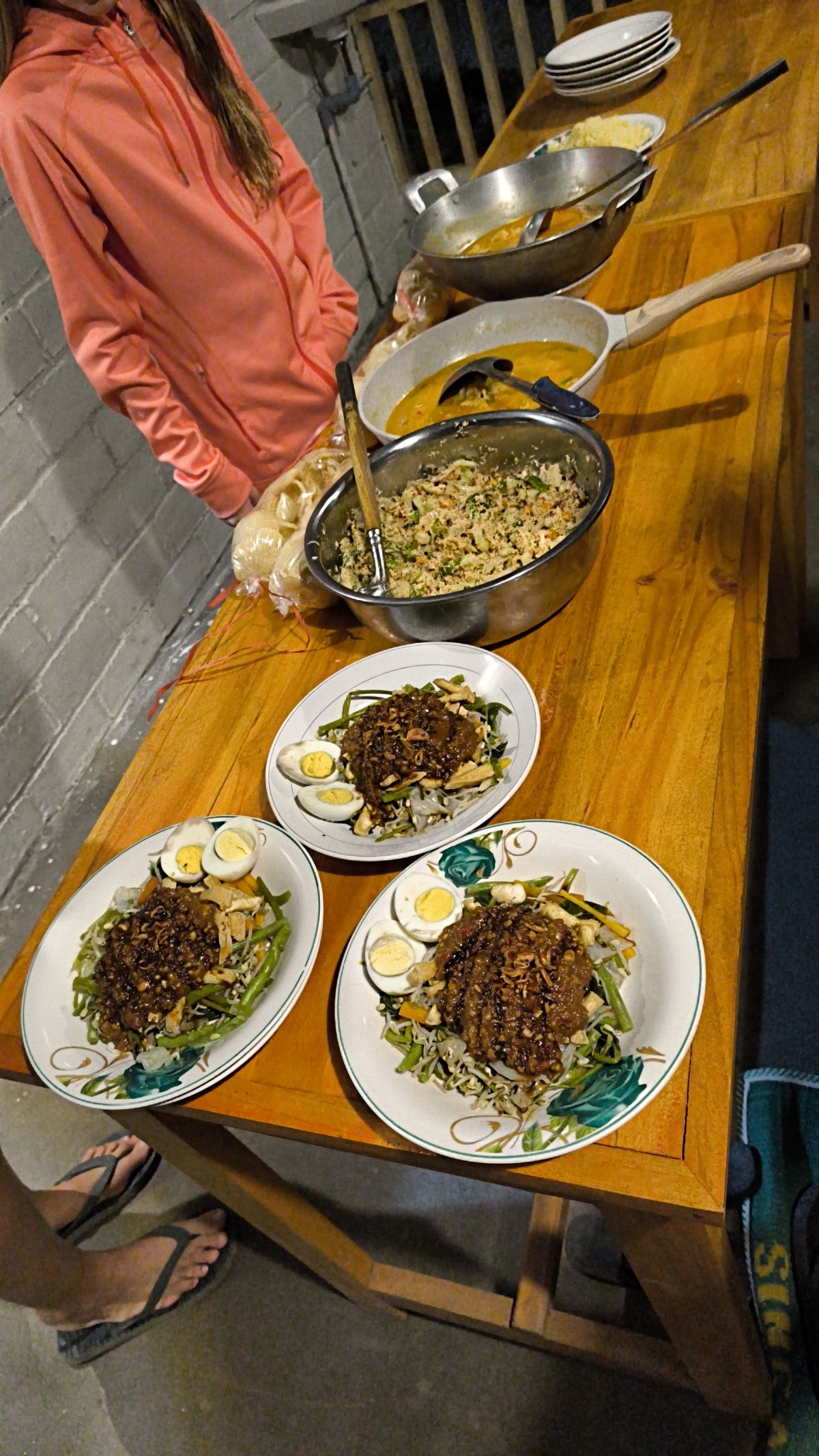 Dinner served on the terrace