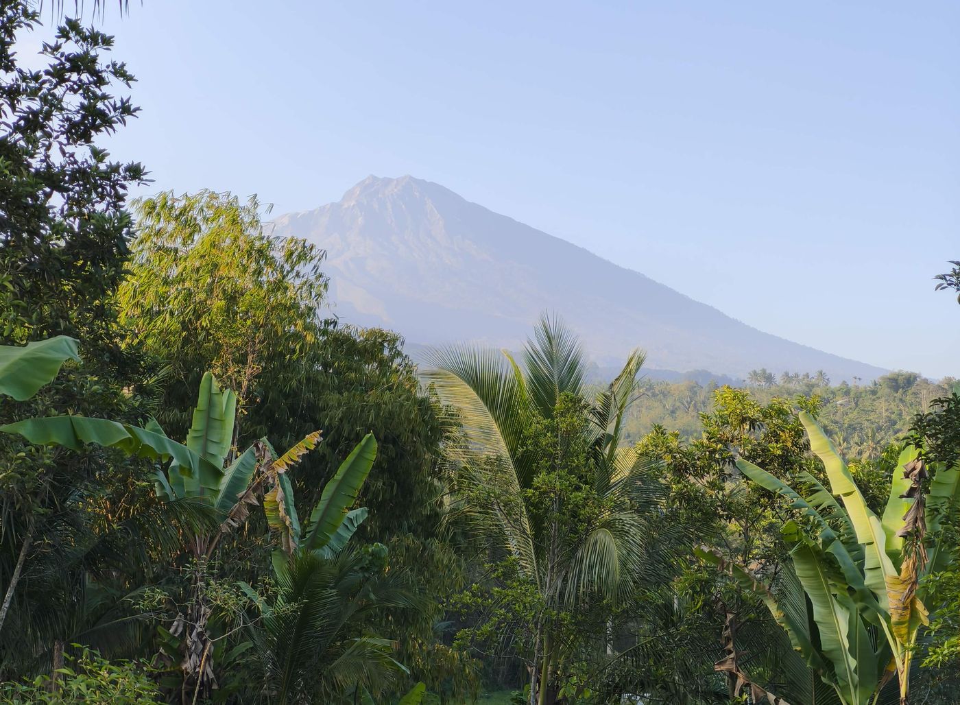 Mount Rinjani seen from Tetebatu